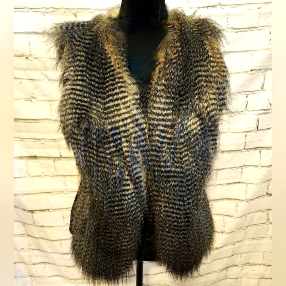 Brown Faux Fur Vest Sz M